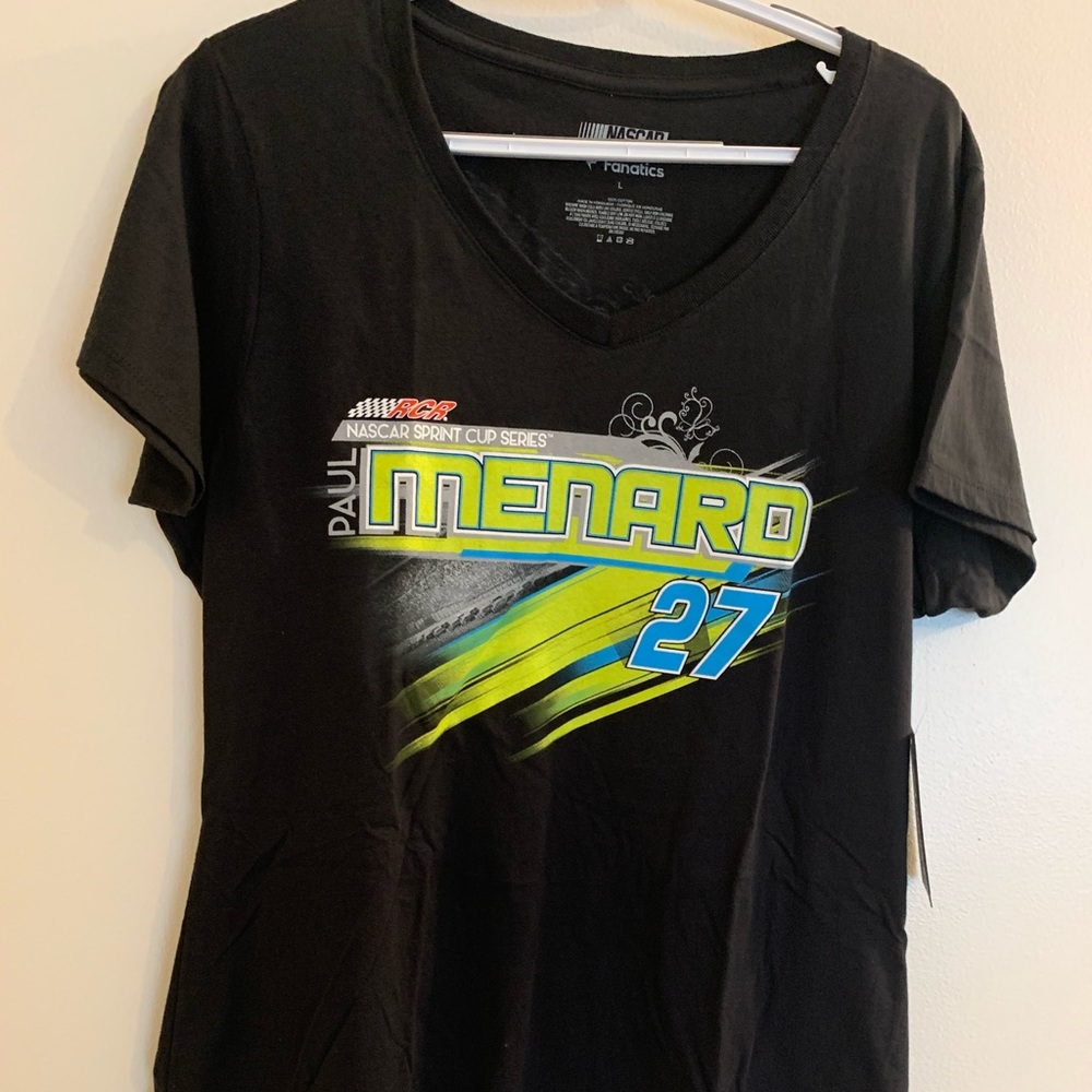 NWT NASCAR fanatics Paul Menard Size L Womens